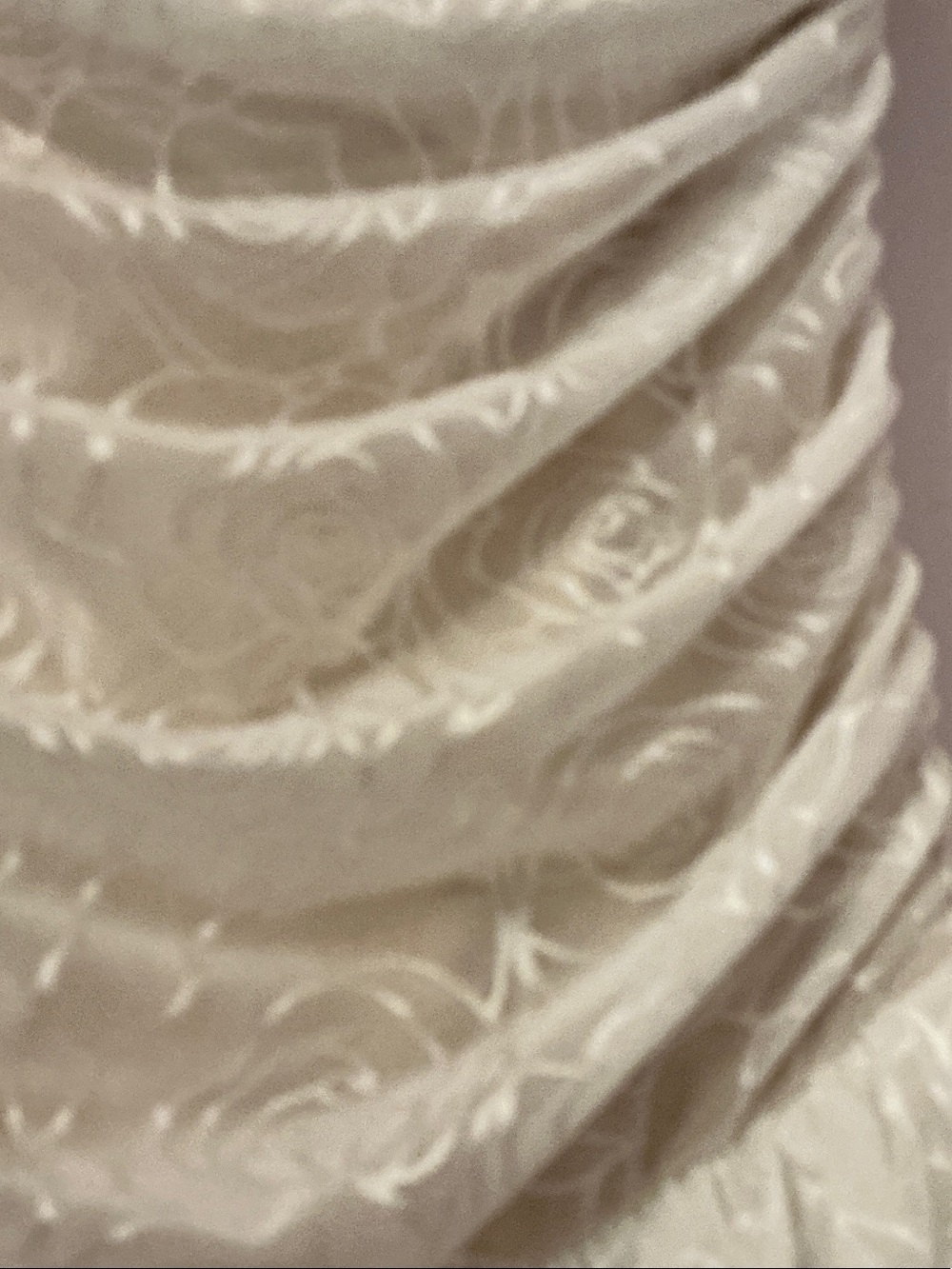 SHEIN Cream Lace Tiered Ruffle Strapless Gown - Picture 3 of 8